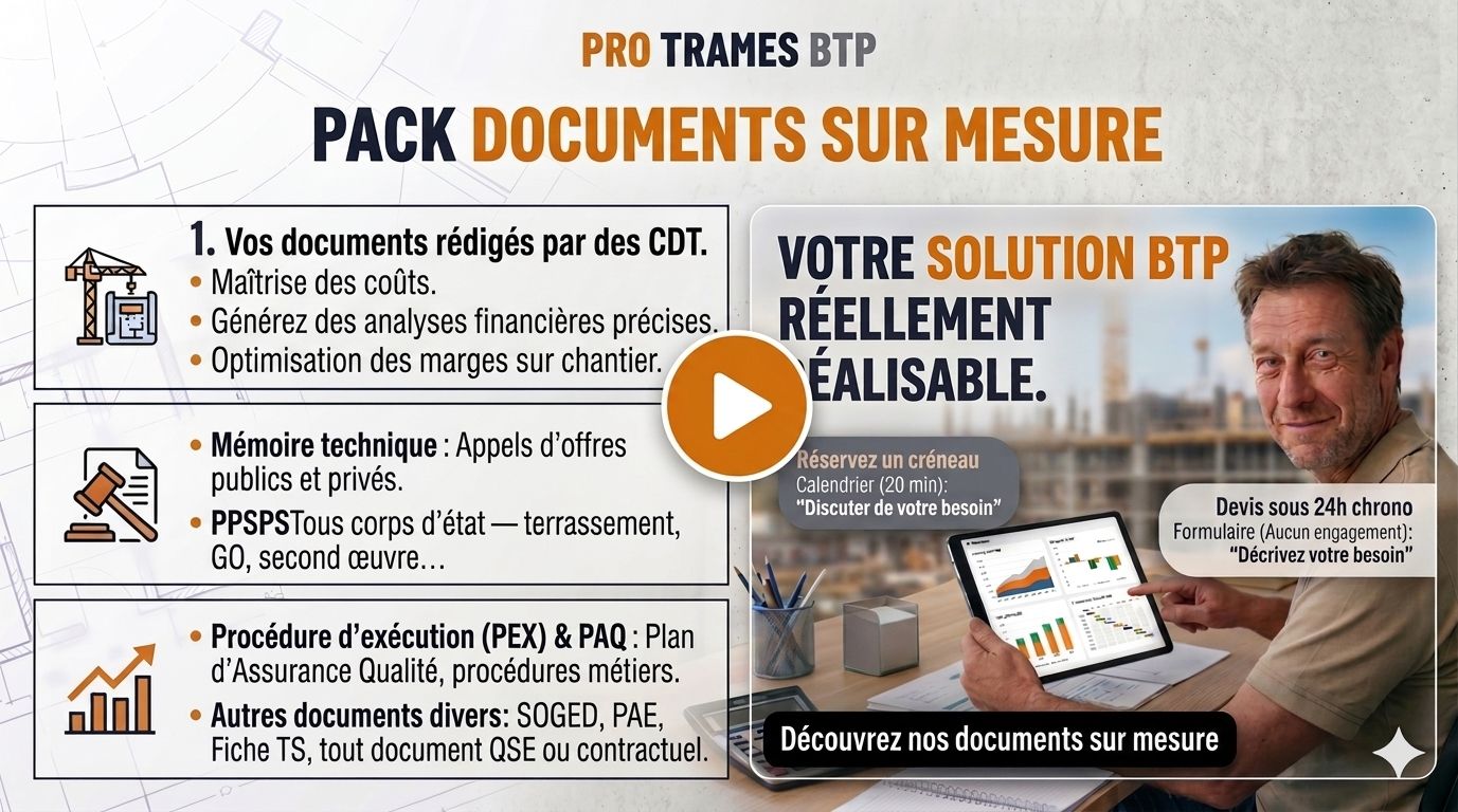 Pack Pilotage Financier & de Chantier — PRO TRAMES BTP